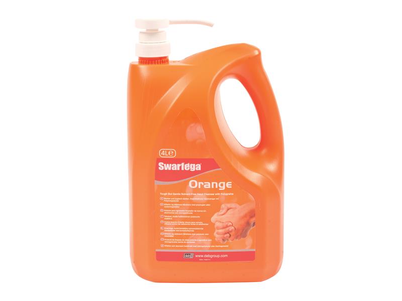 Orange Hand Cleaner Pump Top Bottle 4 litre SWASOR4LMP