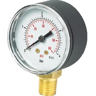 1/4inch BSPT  0-30 PSI 50mm Bottom Connection...