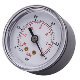 50mm Centre Back Vacuum Gauge BSPT