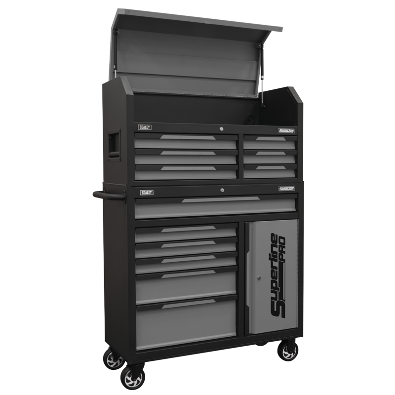 Sealey AP1080GR Superline Pro Topchest  Rollcab Combination 12 Drawer  1 Door Cupboard - Grey