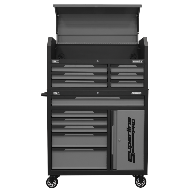 Sealey AP1080GR Superline Pro Topchest  Rollcab Combination 12 Drawer  1 Door Cupboard - Grey