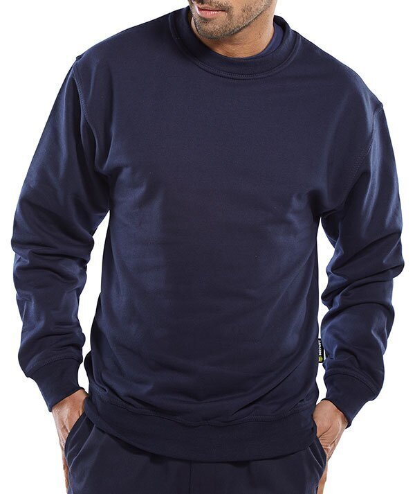 Click Polycotton Sweatshirt Navy Blue L