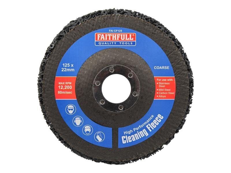 Faithfull Cleaning Fleece Disc Coarse 125 x 22mm (Pack of 1)