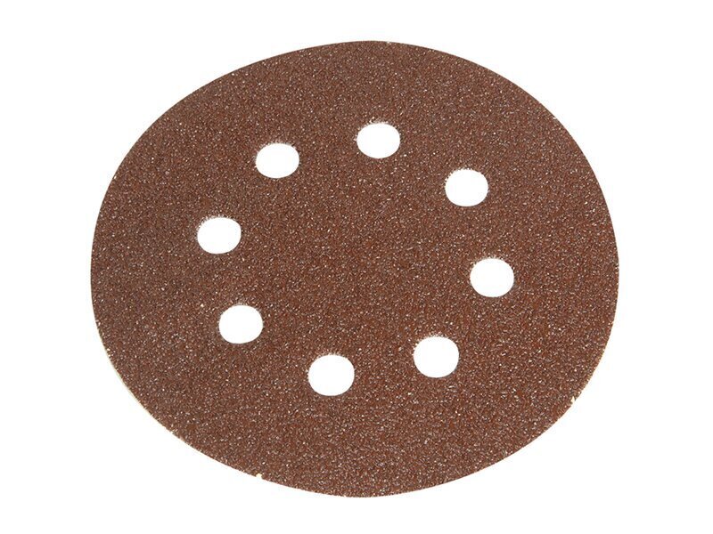 Faithfull Hook and Loop Sanding Disc DID3 Holed 125mm Medium Fine (Pack of 5)