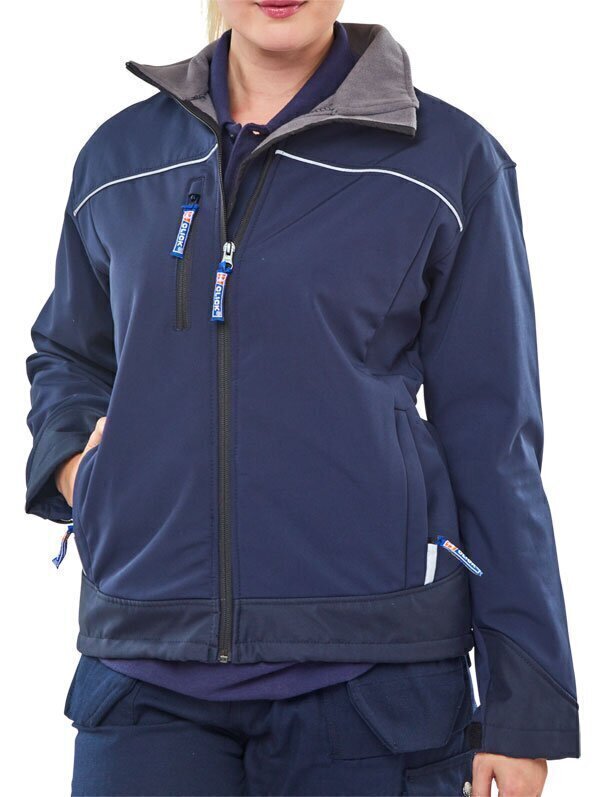Ladies Soft Shell Jacket Navy Blue XL