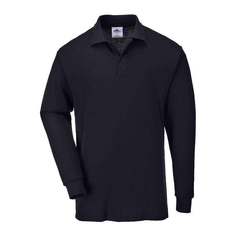 Portwest Genoa Long Sleeved Polo Shirt (Black...