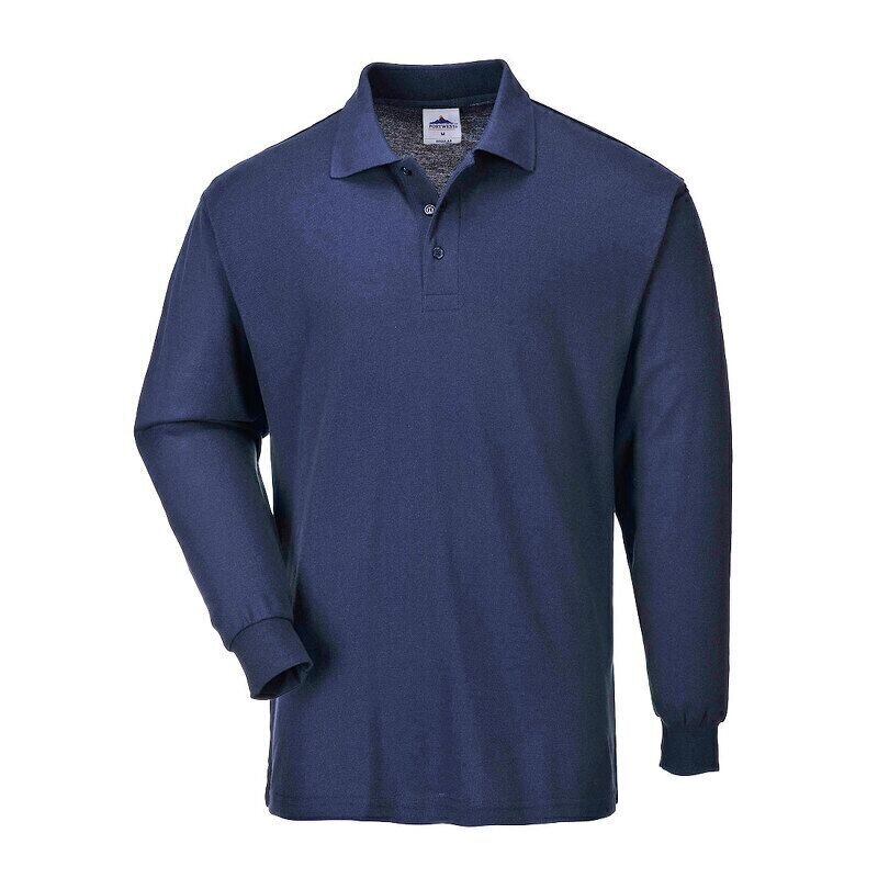 Portwest Genoa Long Sleeved Polo Shirt (Navy ...
