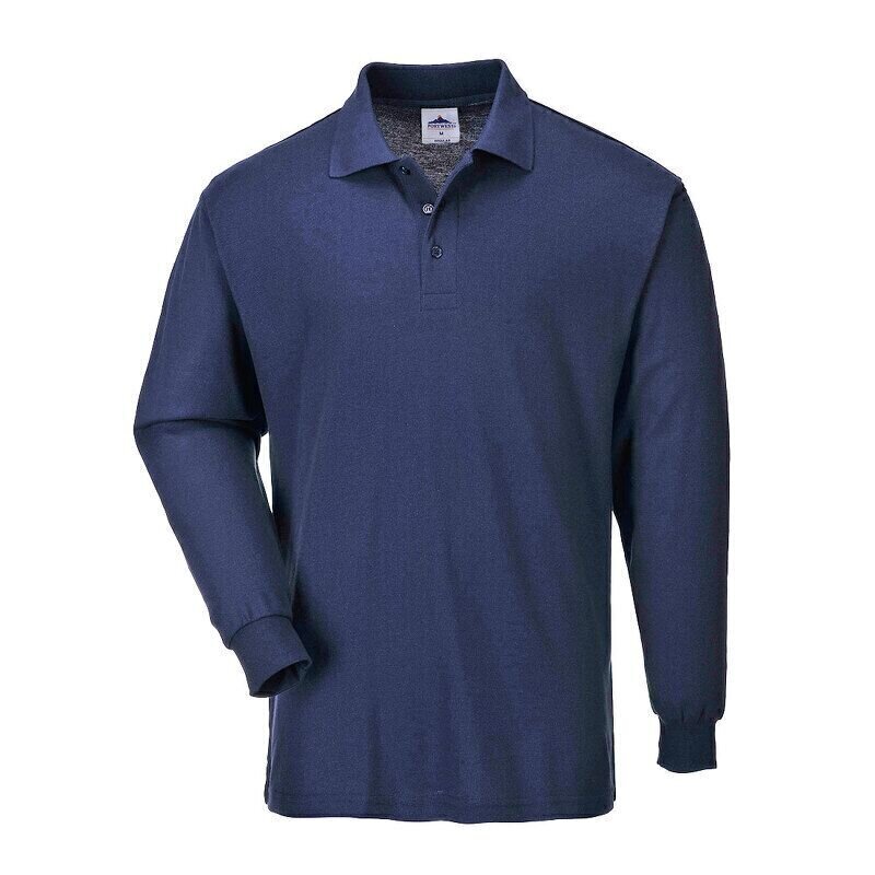 Portwest Genoa Long Sleeved Polo Shirt (Navy ...