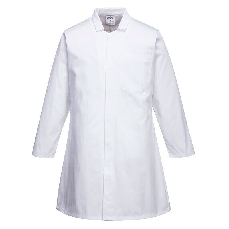 Portwest Mens Food Coat, One Pocket (White ...