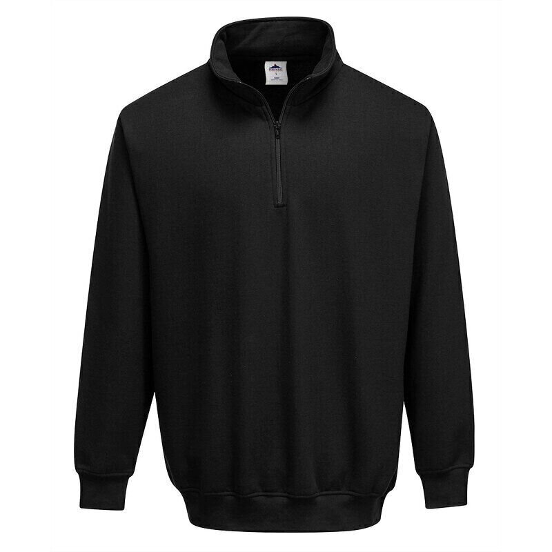 Portwest Sorrento Zip Neck Sweatshirt (Black ...