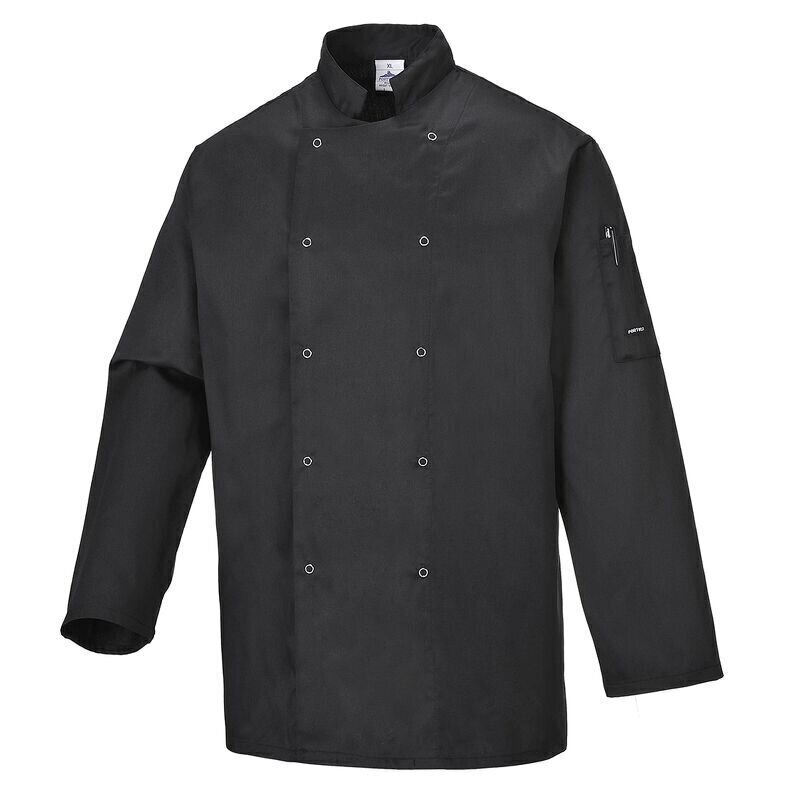 Portwest Suffolk Chefs Jacket Long Sleeve (Bl...
