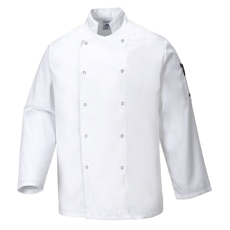 Portwest Suffolk Chefs Jacket Long Sleeve (Wh...