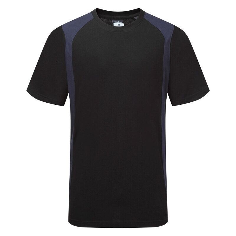 Portwest WX2 Short Sleeved T-Shirt (Black/Navy / XXXL / Regular Fit)