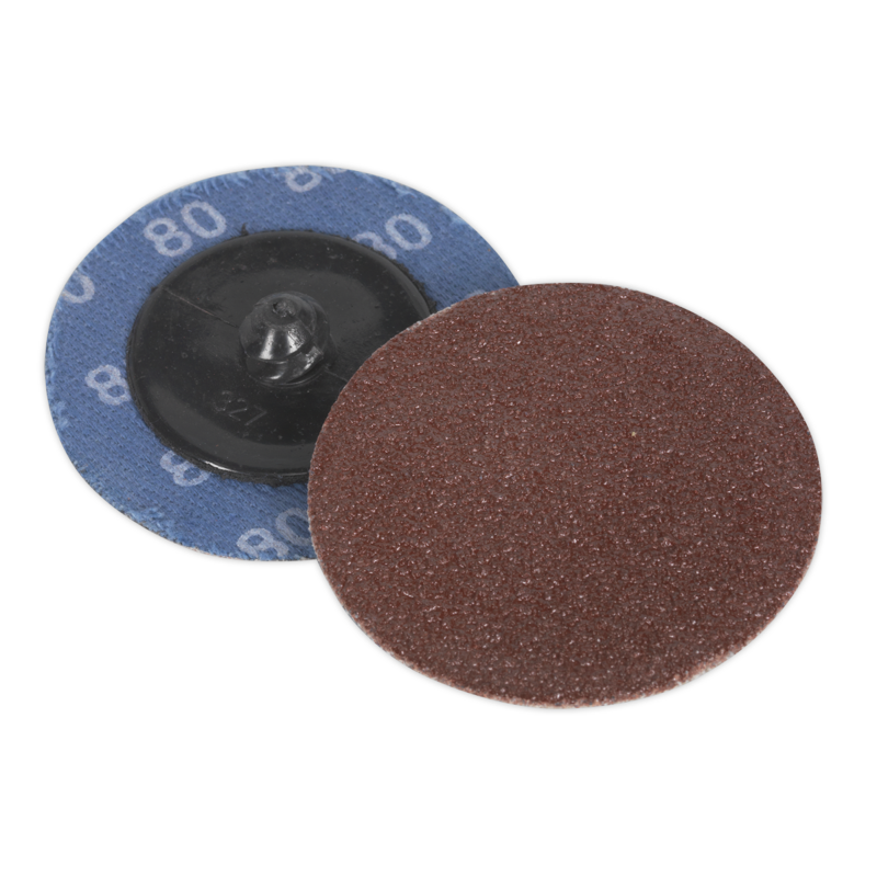 Sealey PTCQC5080 Quick-Change Sanding Disc 50mm 80Grit (Pack of 10)