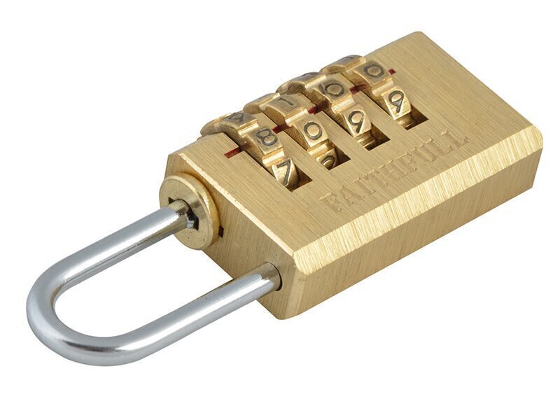 Faithfull Brass Combination Padlock 20mm