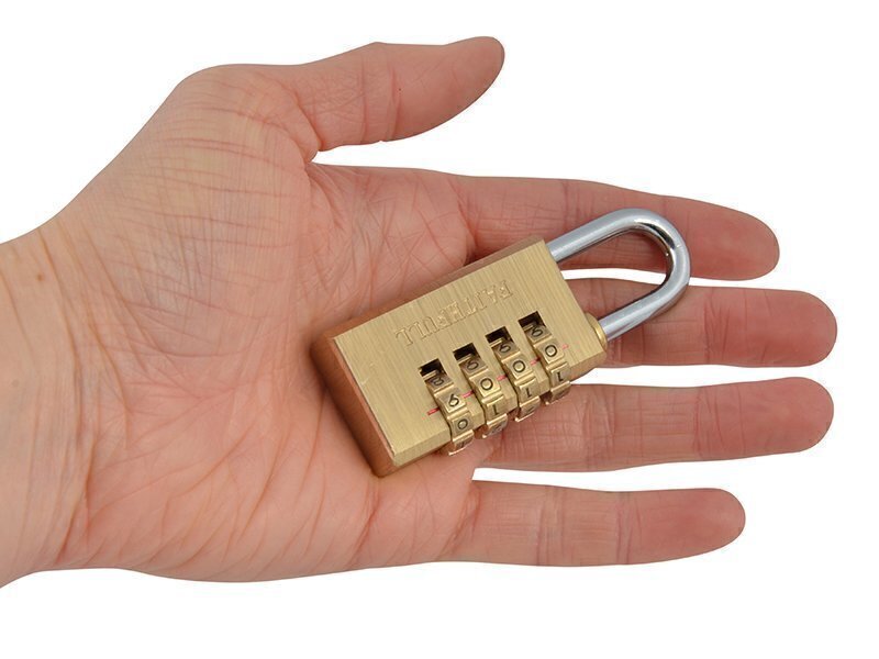 Faithfull Brass Combination Padlock 28mm