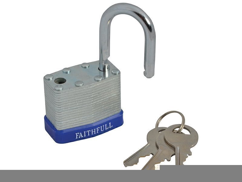 Faithfull Laminated Steel Padlock 40mm 3 Keys
