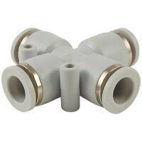 4mm Equal Cross Grey Push-In Fitting