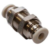 12mm Equal Bulkhead Connector Grey Push-In Fitting