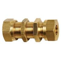 1/2inch OD Brass Equal Bulkhead Single Ferrul...