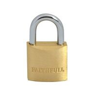 SPECIAL OFFER Faithfull Brass Padlock 25mm 3 Keys