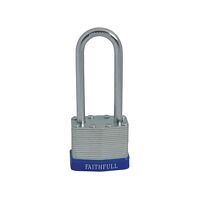 Faithfull Laminated Steel Padlock 40mm Long Shackle 3 Keys
