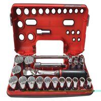 Facom 1/2in Drive 12-Point Detection Box Socket Set, 22 Piece